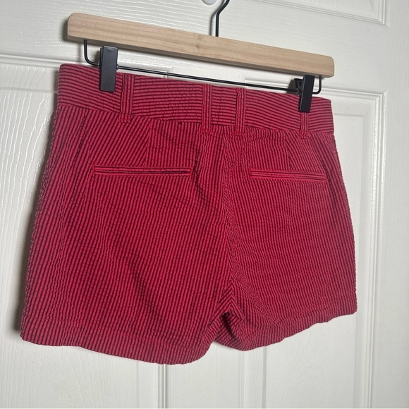 J. CREW Women’s Size 0 Dark Pink and Navy Stripe Seersucker Shorts 100% Cotton - Picture 7 of 9